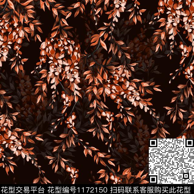 花卉大牌风植物数码印花华亿平台下载（图片编号: 1172150） - 瓦栏（Walan）