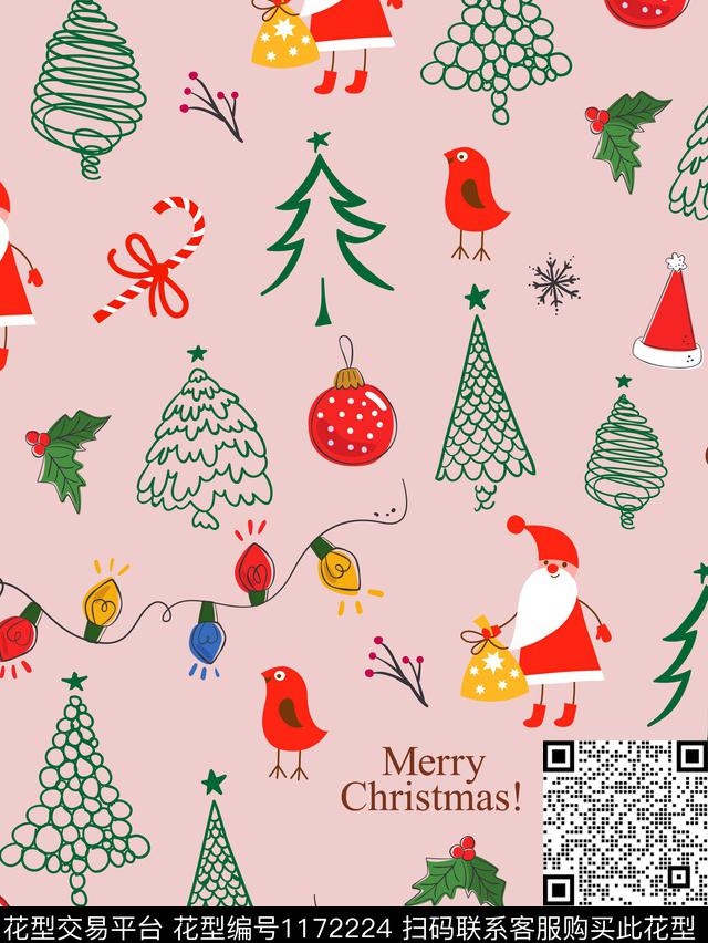 童装桌布圣诞树传统印花华亿平台下载（图片编号: 1172224） - 瓦栏（Walan）