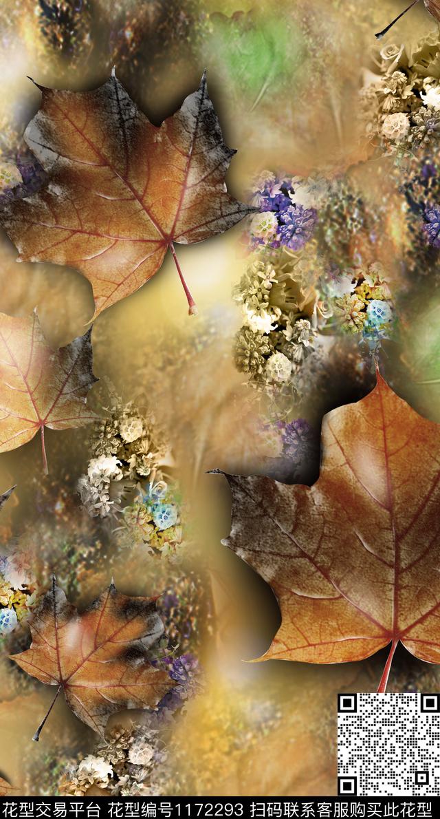 抽象大牌风素雅数码印花华亿平台下载（图片编号: 1172293） - 瓦栏（Walan）