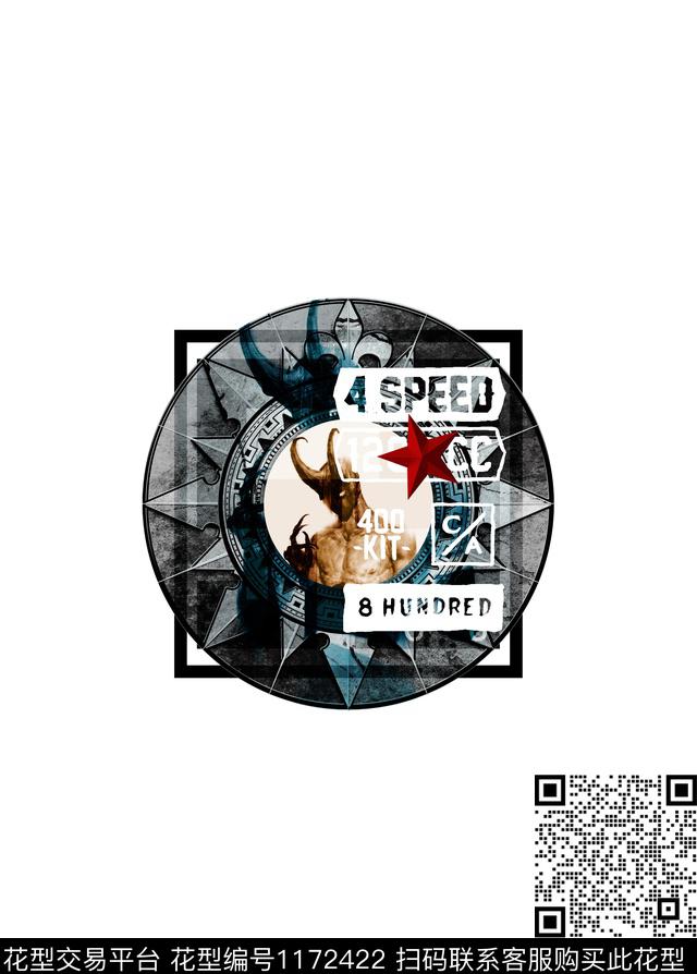 衬衫胸前独幅原创创意数码印花华亿平台下载（图片编号: 1172422） - 瓦栏（Walan）