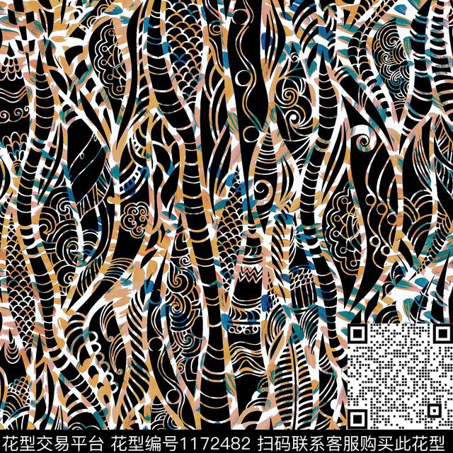 数码华亿平台真丝几何数码印花华亿平台下载（图片编号: 1172482） - 瓦栏（Walan）