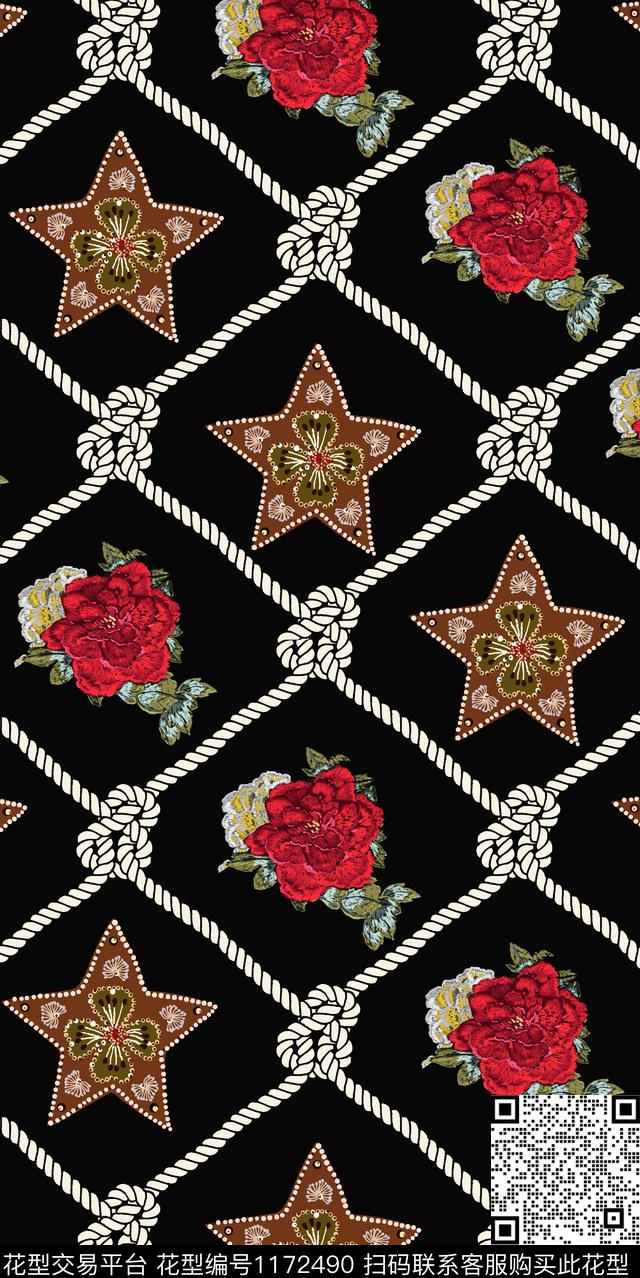 数码华亿平台花卉大牌风数码印花华亿平台下载（图片编号: 1172490） - 瓦栏（Walan）