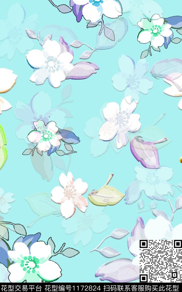 女装花卉素雅数码印花华亿平台下载（图片编号: 1172824） - 瓦栏（Walan）