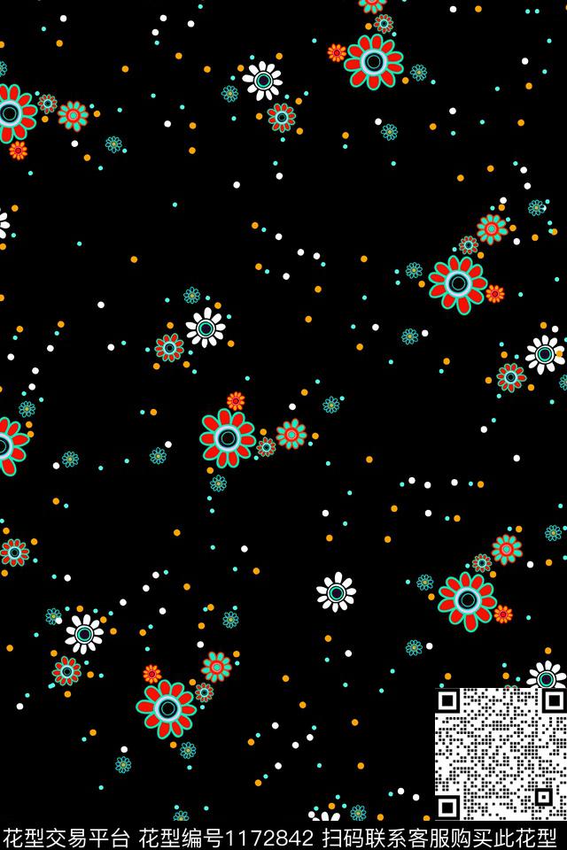 女装小碎花色块花卉传统印花华亿平台下载（图片编号: 1172842） - 瓦栏（Walan）