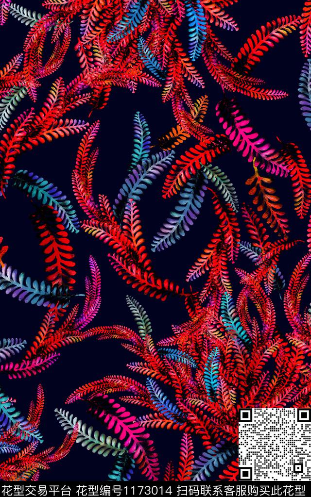 数码华亿平台几何花卉数码印花华亿平台下载（图片编号: 1173014） - 瓦栏（Walan）