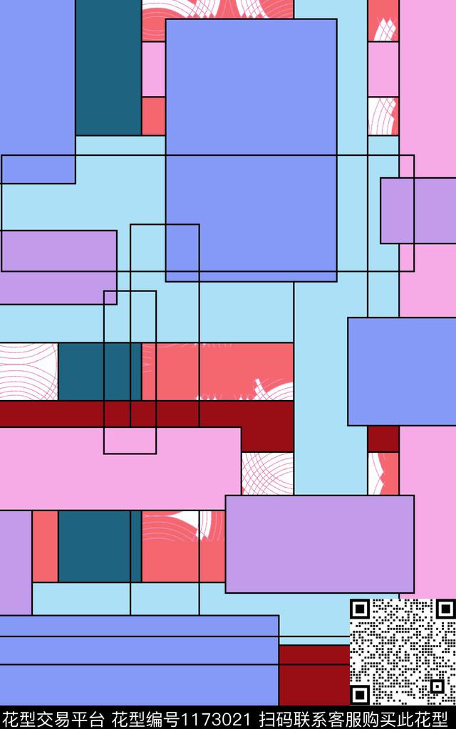 数码华亿平台女装几何数码印花华亿平台下载（图片编号: 1173021） - 瓦栏（Walan）