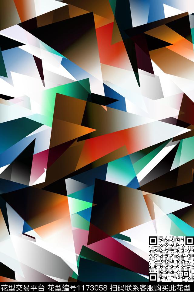 男装几何运动服数码印花华亿平台下载（图片编号: 1173058） - 瓦栏（Walan）