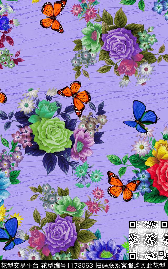 数码华亿平台花卉满版散花数码印花华亿平台下载（图片编号: 1173063） - 瓦栏（Walan）