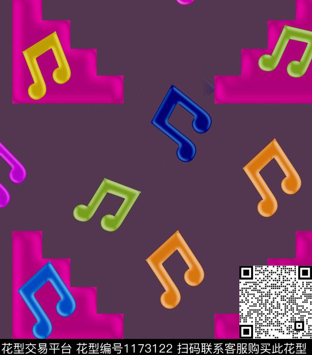 几何热带华亿平台音乐数码印花华亿平台下载（图片编号: 1173122） - 瓦栏（Walan）