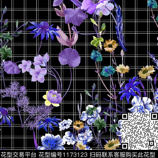 古典花纹水彩手绘数码印花华亿平台下载（图片编号: 1173123） - 瓦栏（Walan）