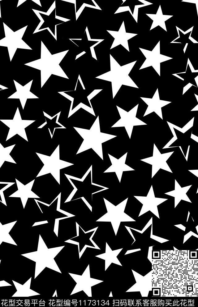 满天星五角星星星数码印花华亿平台下载（图片编号: 1173134） - 瓦栏（Walan）