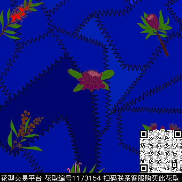 彩底花卉大牌风绣花华亿平台传统印花华亿平台下载（图片编号: 1173154） - 瓦栏（Walan）