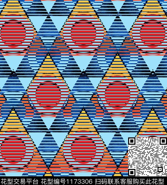 数码华亿平台几何大牌风数码印花华亿平台下载（图片编号: 1173306） - 瓦栏（Walan）