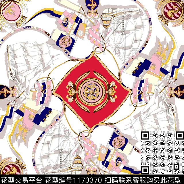 方巾几何大牌风数码印花华亿平台下载（图片编号: 1173370） - 瓦栏（Walan）