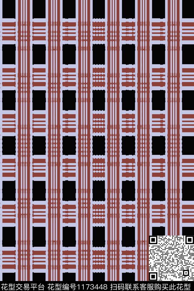 几何精致几何格子混搭传统印花华亿平台下载（图片编号: 1173448） - 瓦栏（Walan）