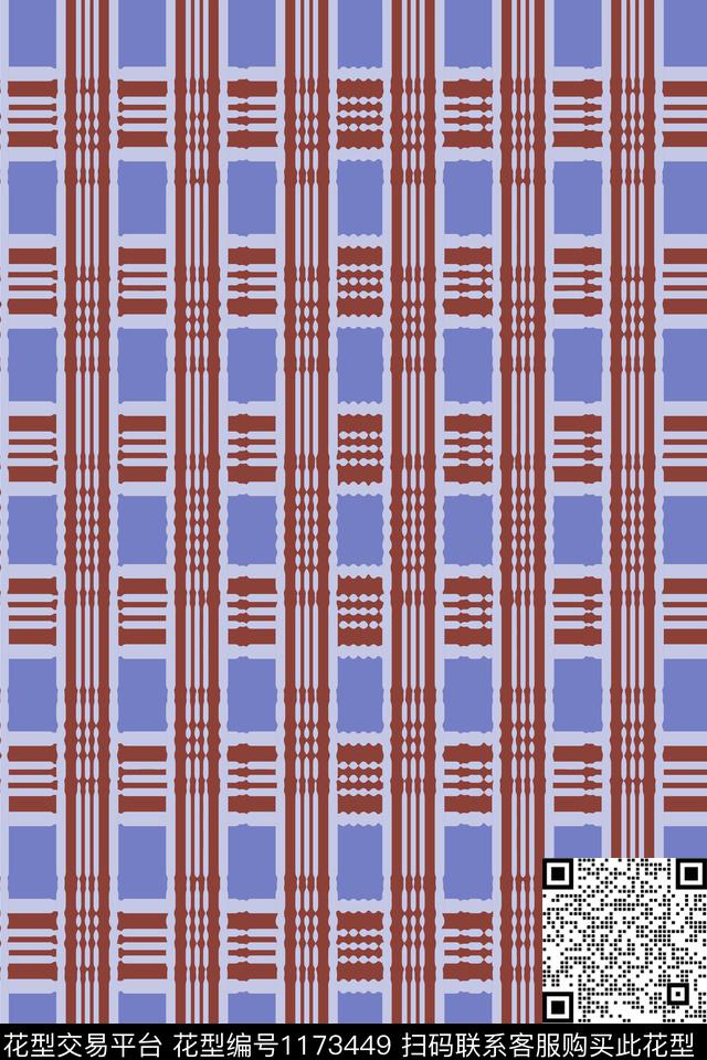 几何精致几何格子混搭传统印花华亿平台下载（图片编号: 1173449） - 瓦栏（Walan）