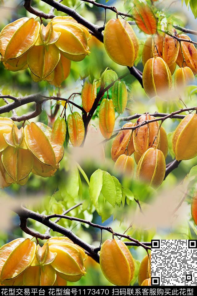 迷彩趣味俏皮水果数码印花华亿平台下载（图片编号: 1173470） - 瓦栏（Walan）