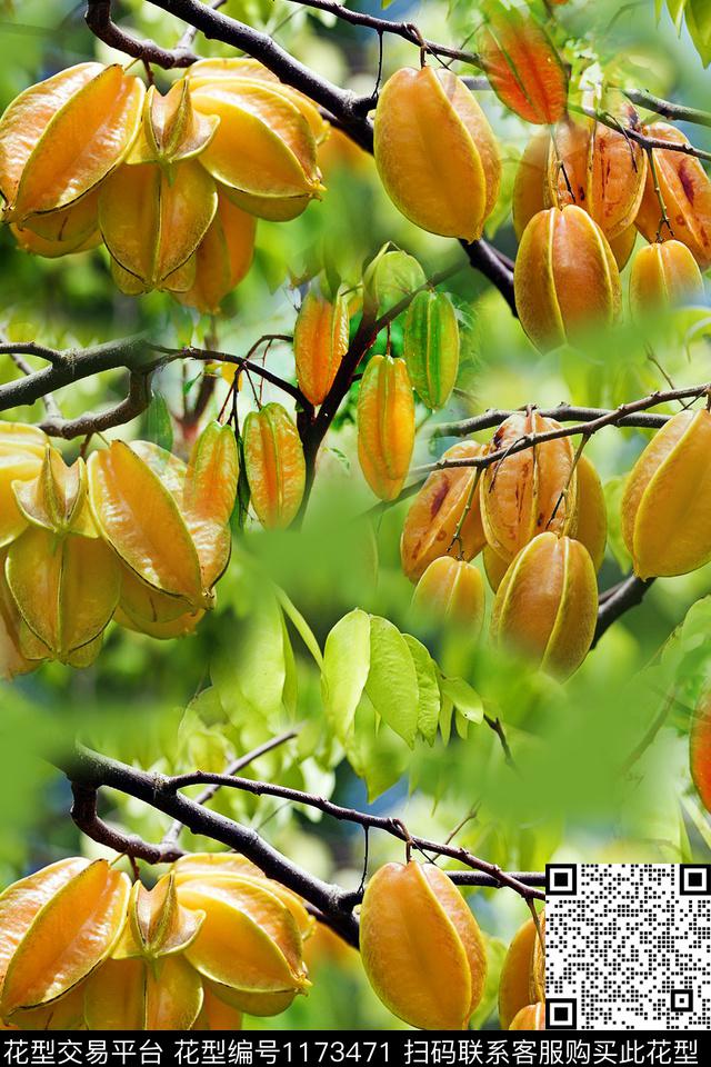 迷彩趣味俏皮水果数码印花华亿平台下载（图片编号: 1173471） - 瓦栏（Walan）