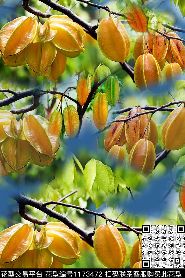 迷彩趣味俏皮水果数码印花华亿平台下载（图片编号: 1173472） - 瓦栏（Walan）