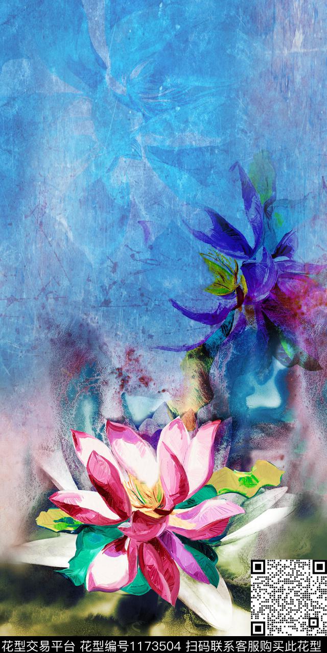 中老年中国风定位花数码印花华亿平台下载（图片编号: 1173504） - 瓦栏（Walan）