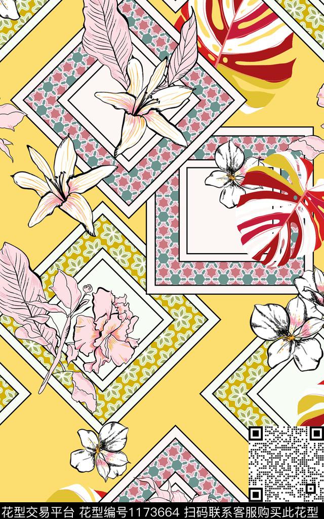 绣花华亿平台几何黑白华亿平台数码印花华亿平台下载（图片编号: 1173664） - 瓦栏（Walan）