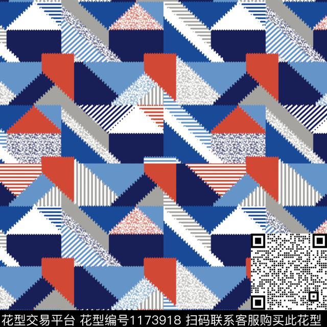 数码华亿平台几何大牌风数码印花华亿平台下载（图片编号: 1173918） - 瓦栏（Walan）