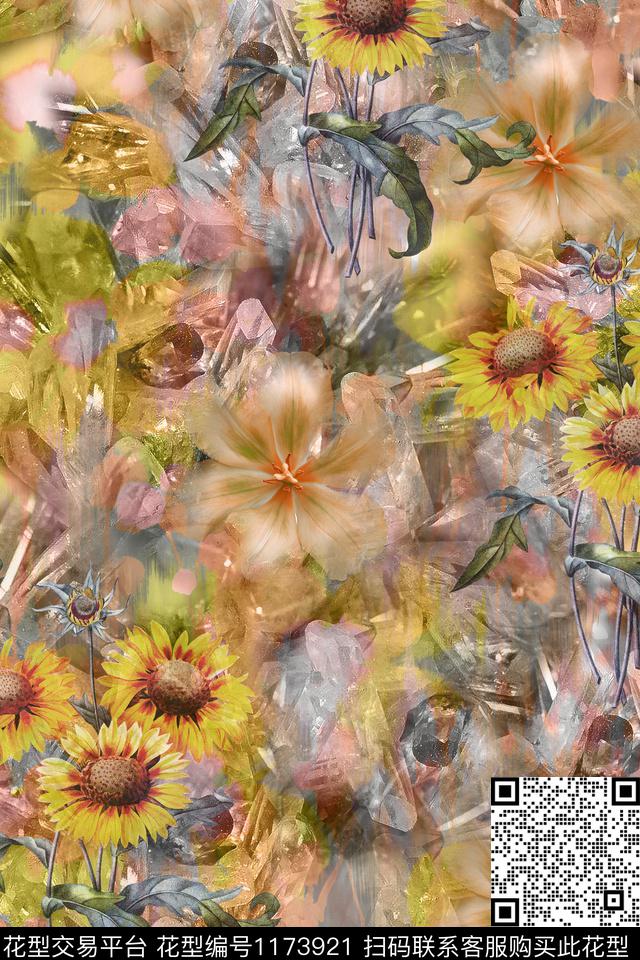 花卉大牌风珠宝宝石数码印花华亿平台下载（图片编号: 1173921） - 瓦栏（Walan）