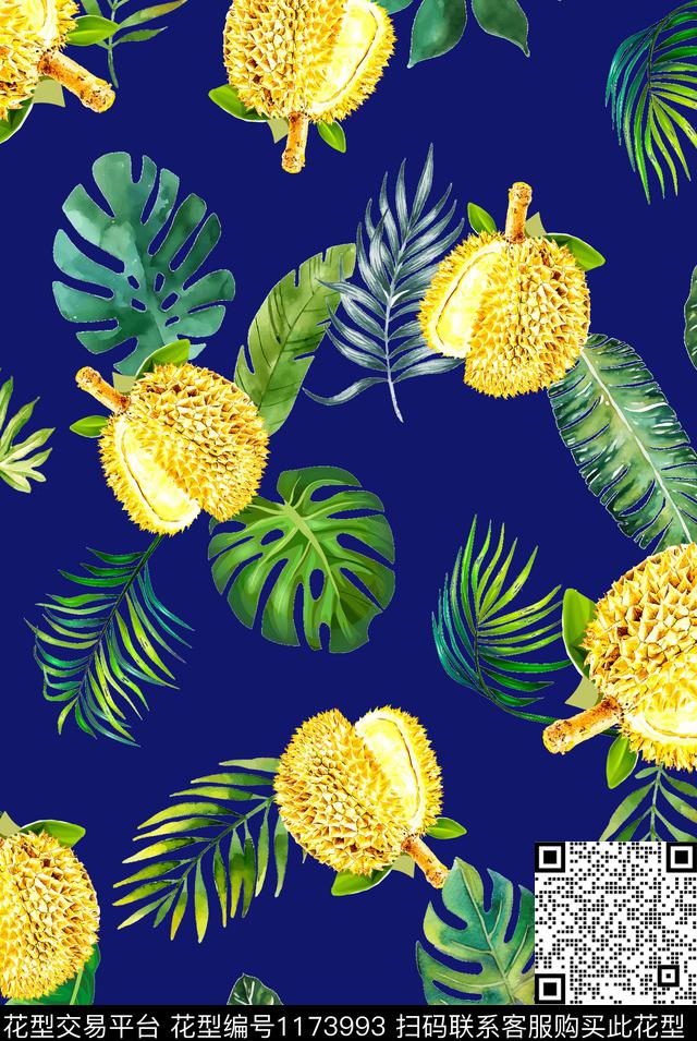 大牌风热带华亿平台榴莲数码印花华亿平台下载（图片编号: 1173993） - 瓦栏（Walan）