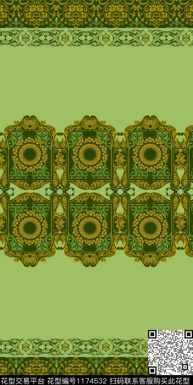 部落风数码定位花莫妮卡-女装华亿平台传统印花华亿平台下载（图片编号: 1174532） - 瓦栏（Walan）