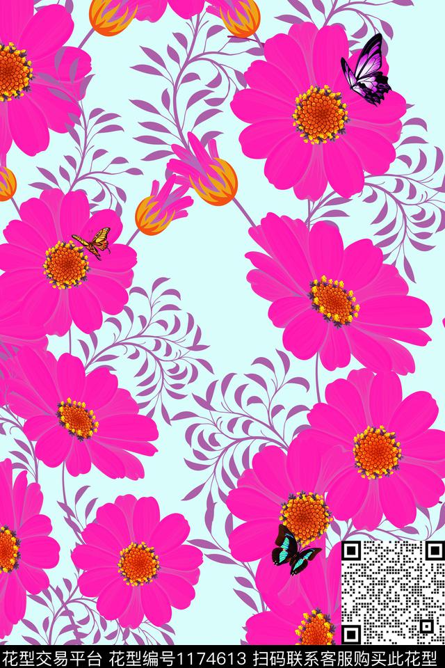 数码华亿平台女装花卉数码印花华亿平台下载（图片编号: 1174613） - 瓦栏（Walan）