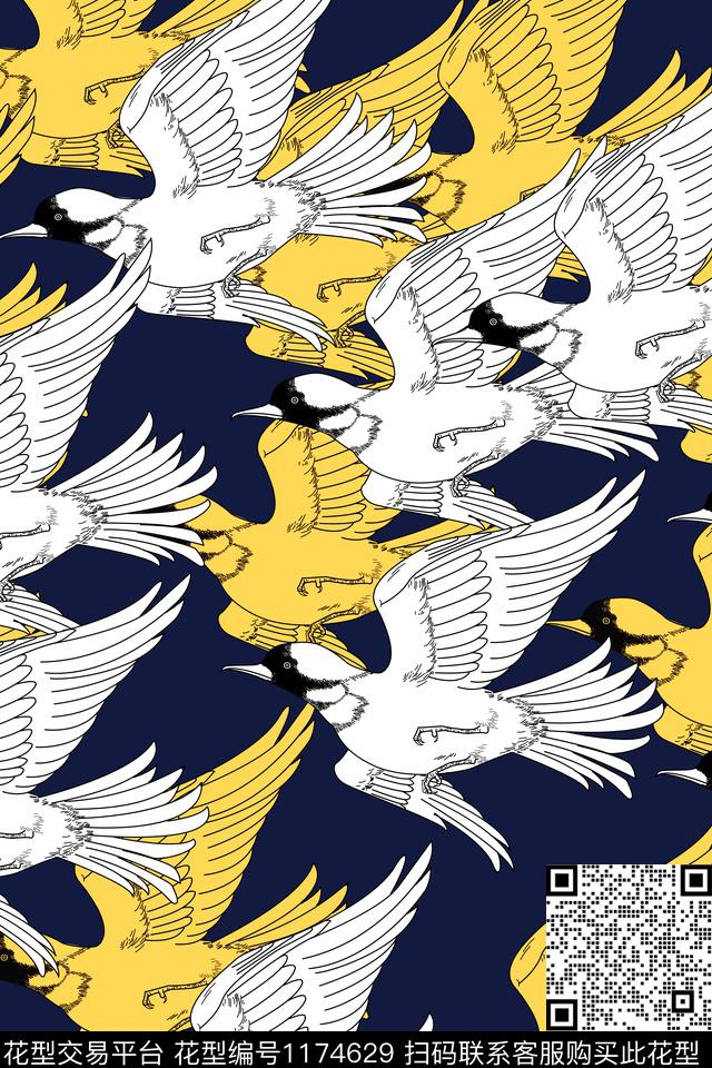 男装休闲动物传统印花华亿平台下载（图片编号: 1174629） - 瓦栏（Walan）