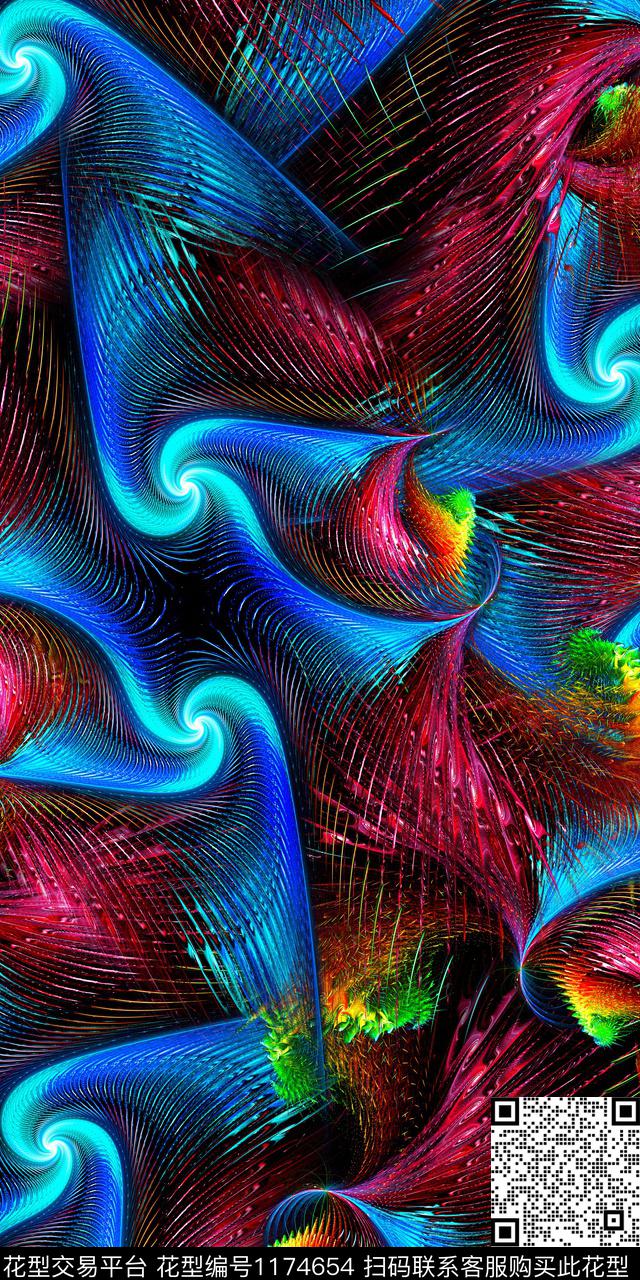 数码华亿平台几何抽象数码印花华亿平台下载（图片编号: 1174654） - 瓦栏（Walan）