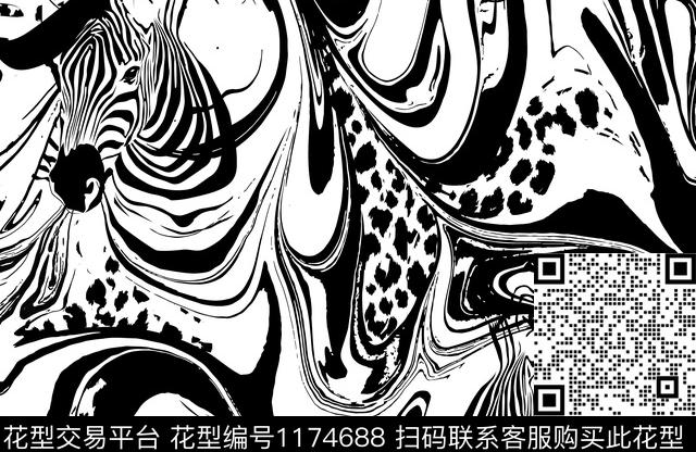 动物纹抽象大牌风传统印花华亿平台下载（图片编号: 1174688） - 瓦栏（Walan）