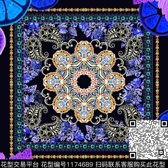 几何水果珠宝宝石数码印花华亿平台下载（图片编号: 1174689） - 瓦栏（Walan）