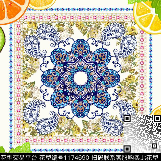 几何水果珠宝宝石数码印花华亿平台下载（图片编号: 1174690） - 瓦栏（Walan）