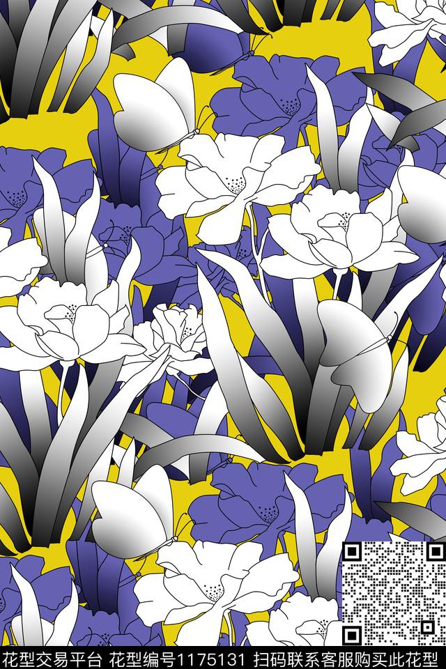 女装手绘蝴蝶传统印花华亿平台下载（图片编号: 1175131） - 瓦栏（Walan）