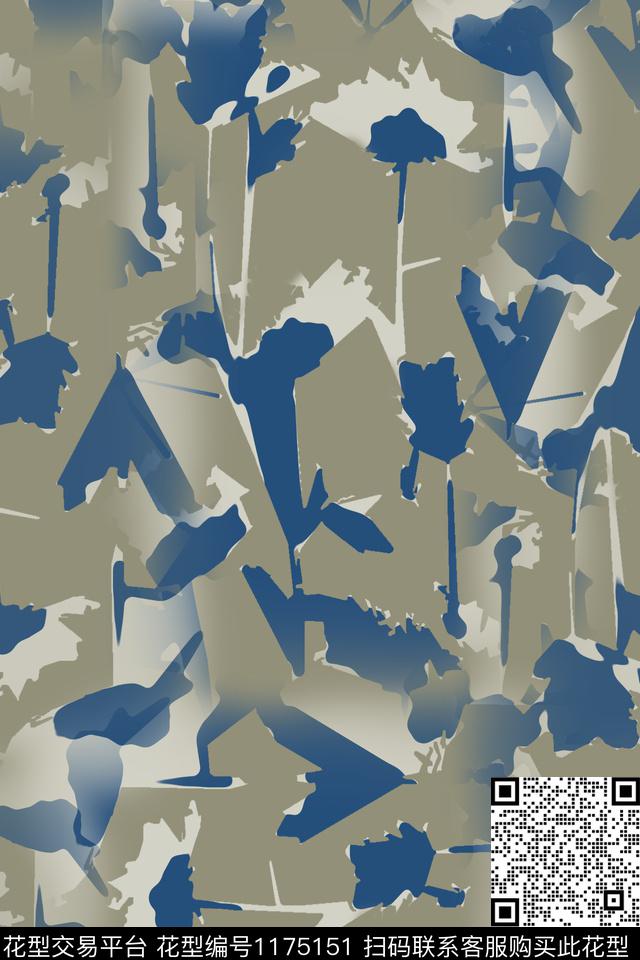抽象径庭迷彩艺术迷彩数码印花华亿平台下载（图片编号: 1175151） - 瓦栏（Walan）