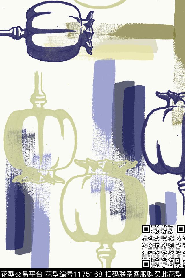 几何男装休闲花卉手绘线条笔触数码印花华亿平台下载（图片编号: 1175168） - 瓦栏（Walan）