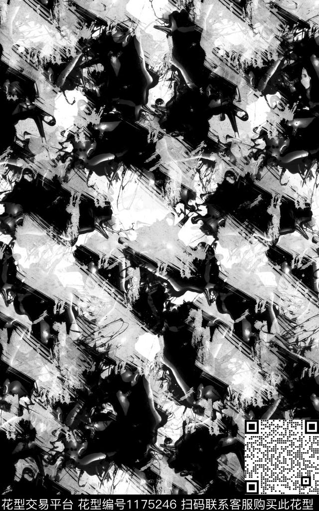 女装裙纹数码印花华亿平台下载（图片编号: 1175246） - 瓦栏（Walan）