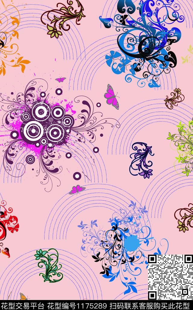 数码华亿平台女装花卉数码印花华亿平台下载（图片编号: 1175289） - 瓦栏（Walan）