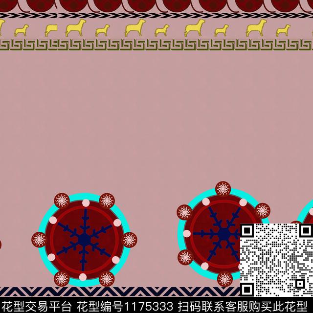 绣花华亿平台创意民族风数码印花华亿平台下载（图片编号: 1175333） - 瓦栏（Walan）