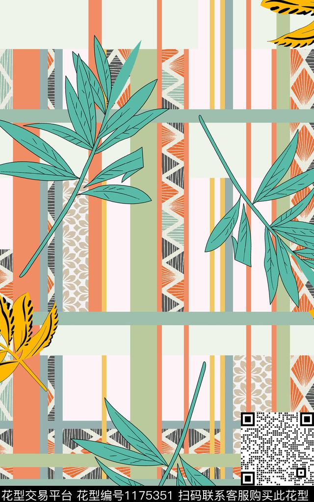 字母男装几何数码印花华亿平台下载（图片编号: 1175351） - 瓦栏（Walan）