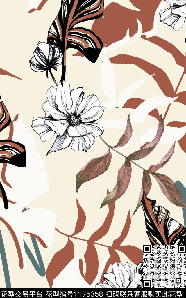 花卉印花中老年数码印花华亿平台下载（图片编号: 1175358） - 瓦栏（Walan）