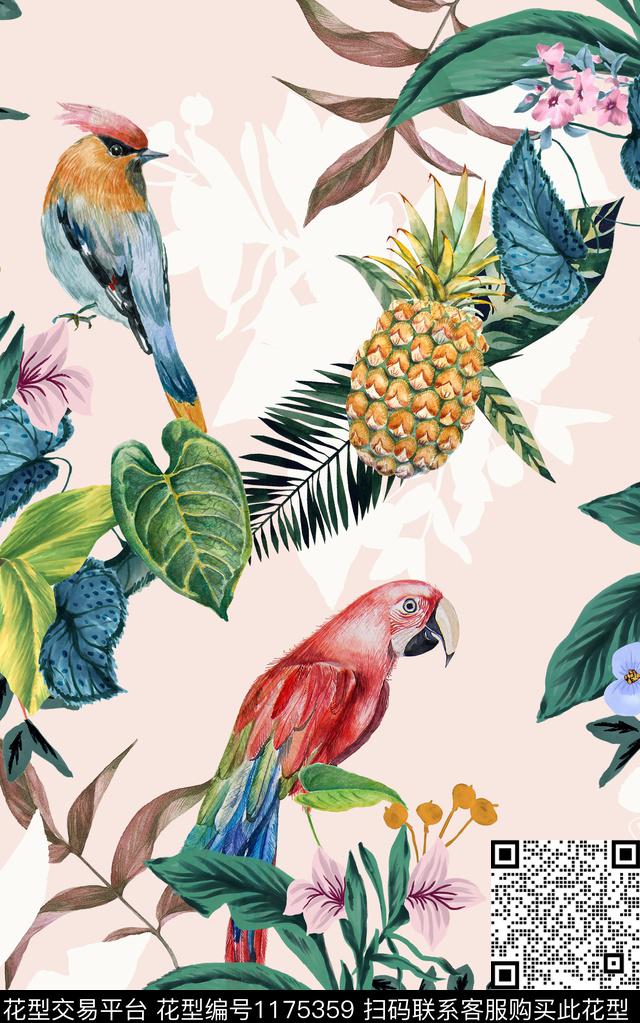 几何花卉印花数码印花华亿平台下载（图片编号: 1175359） - 瓦栏（Walan）