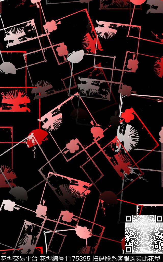 时尚女装黑底花卉数码印花华亿平台下载（图片编号: 1175395） - 瓦栏（Walan）