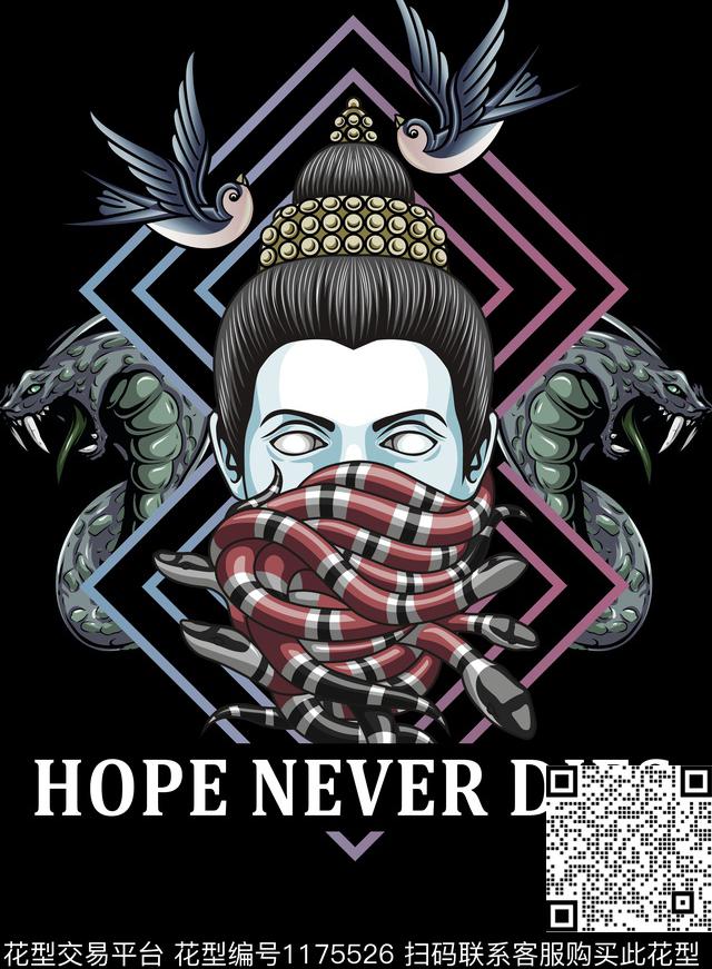 潮牌大牌风定位花传统印花华亿平台下载（图片编号: 1175526） - 瓦栏（Walan）