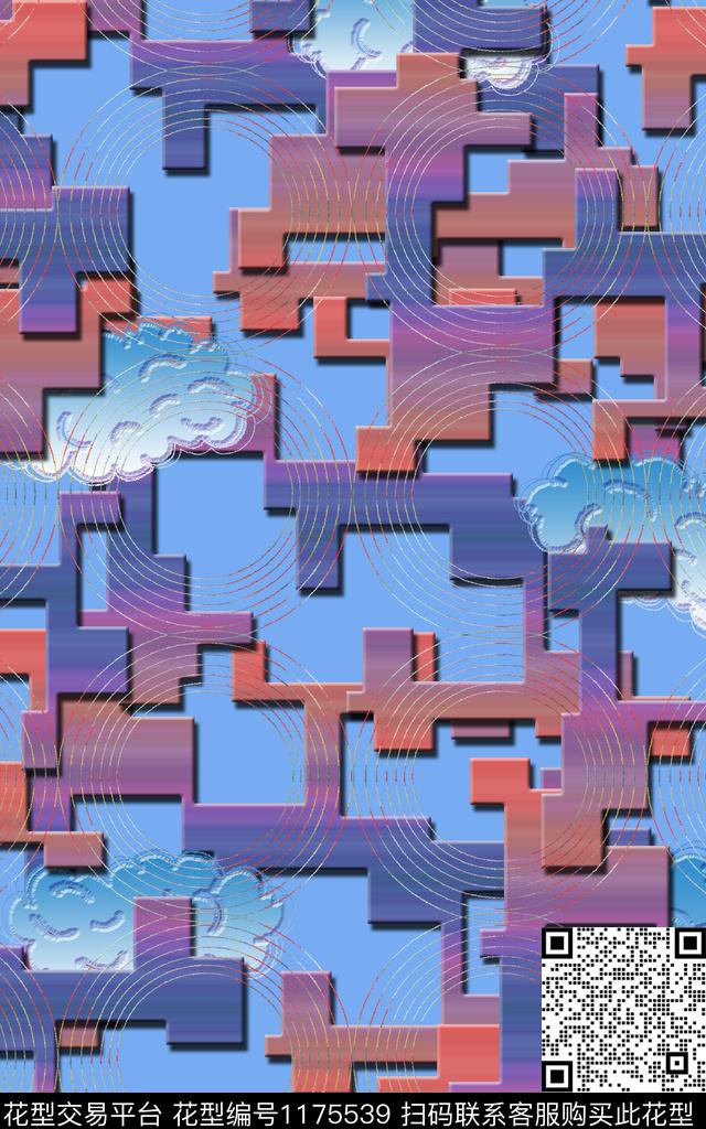 数码华亿平台女装几何数码印花华亿平台下载（图片编号: 1175539） - 瓦栏（Walan）