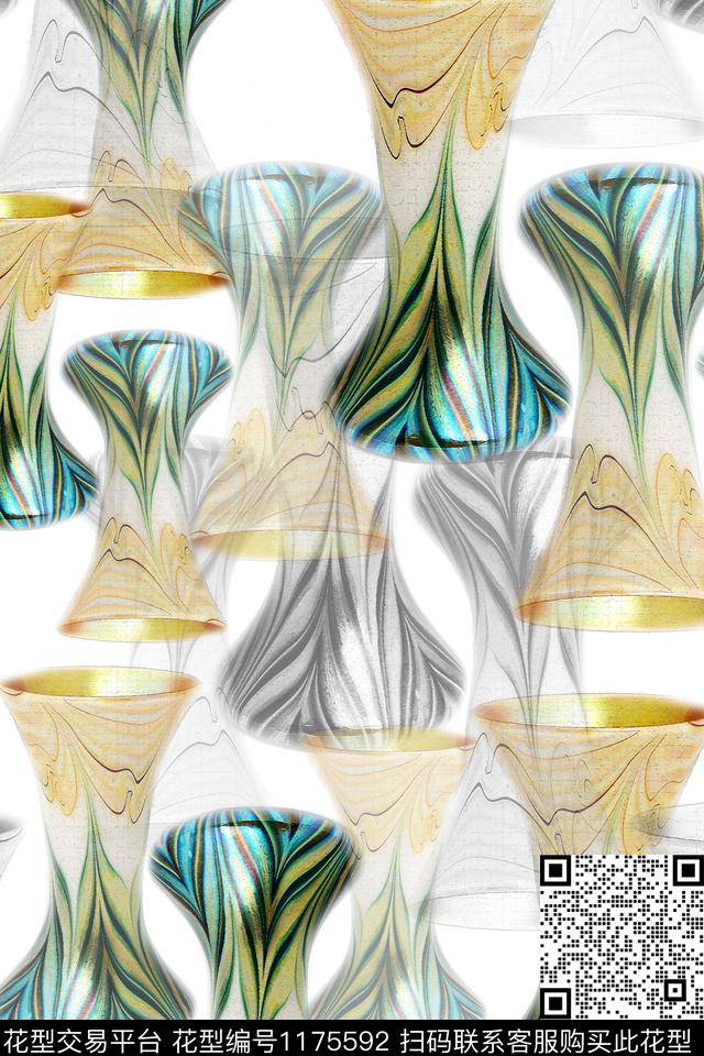 精致几何风俗画渐变色彩数码印花华亿平台下载（图片编号: 1175592） - 瓦栏（Walan）