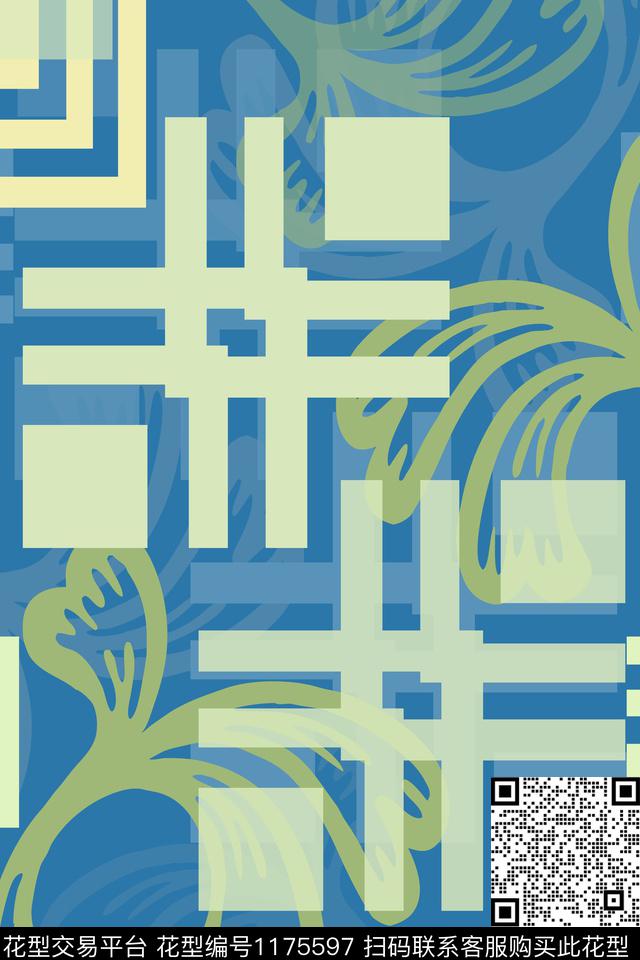 几何风俗画精致几何数码印花华亿平台下载（图片编号: 1175597） - 瓦栏（Walan）