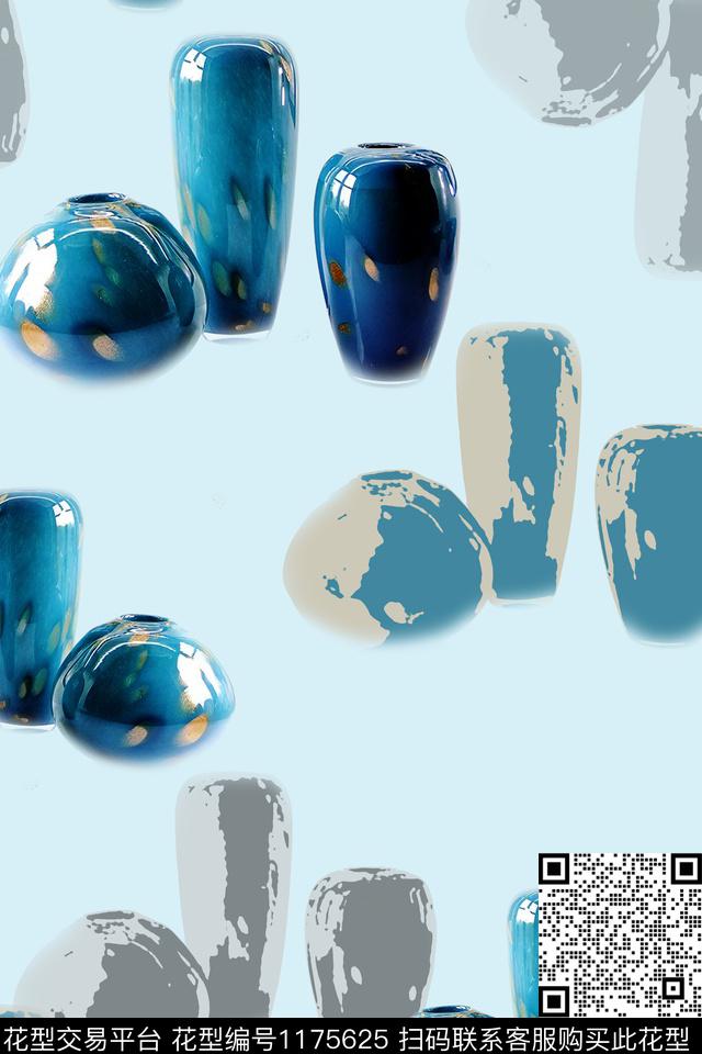 花瓶几何趣味数码印花华亿平台下载（图片编号: 1175625） - 瓦栏（Walan）